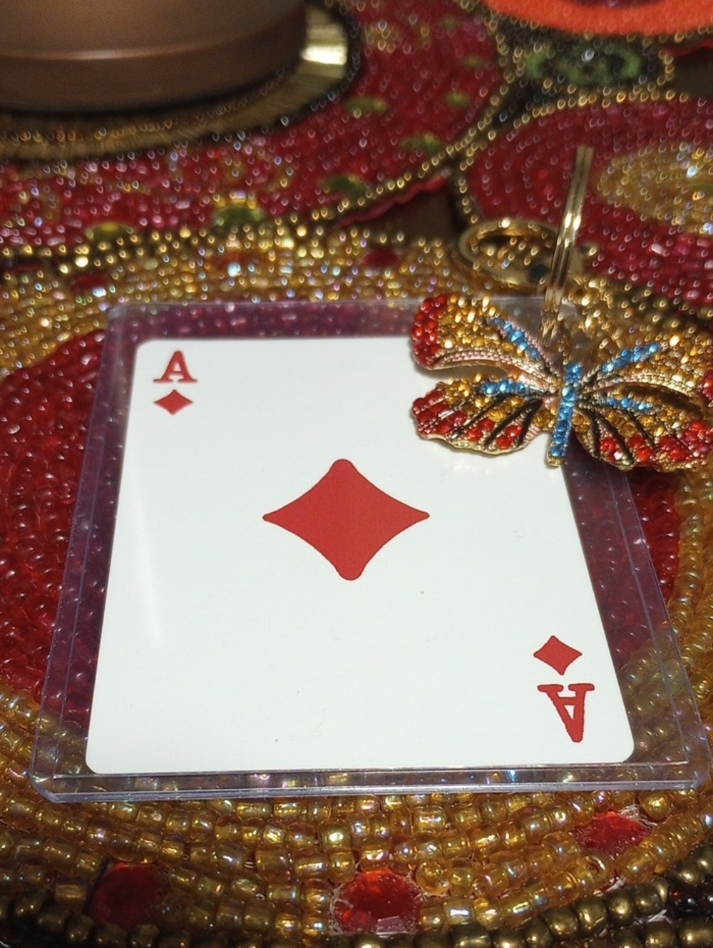 Coach Ace Of Diamonds Playing Card w/Fashion Charm Keychain - Picture 3 of 14